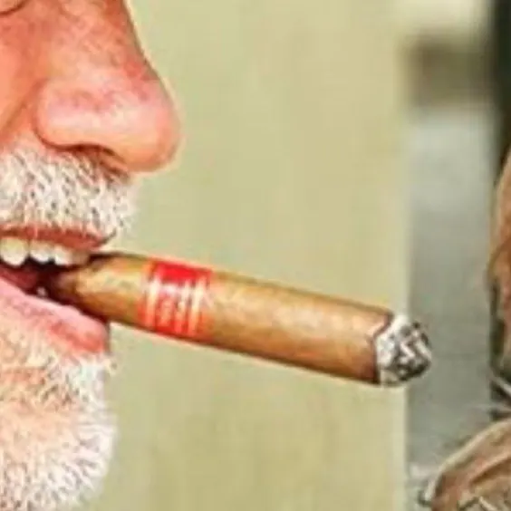 A smoker enjoying a Habano